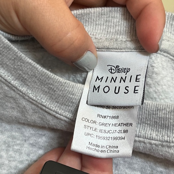 Minnie Mouse Grey Crewneck Sweater Size XXL - Picture 4 of 6